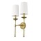 Z-Lite Emily 2 Light Wall Sconce, Rubbed Brass & Off White 3033-2S-RB - alternate 7